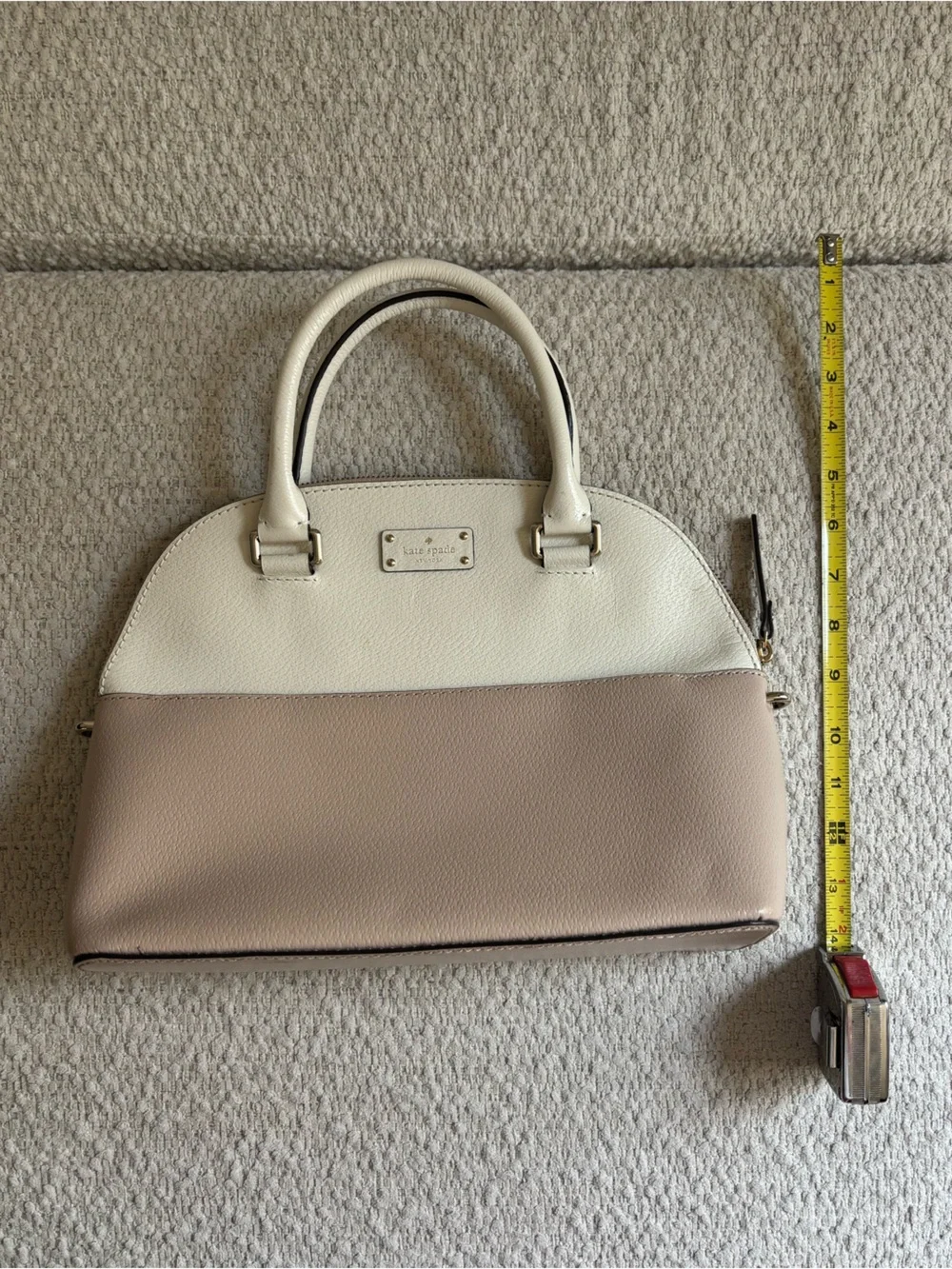 kate spade Two-Tone Dome Satchel & Zip Wallet - White & Taupe